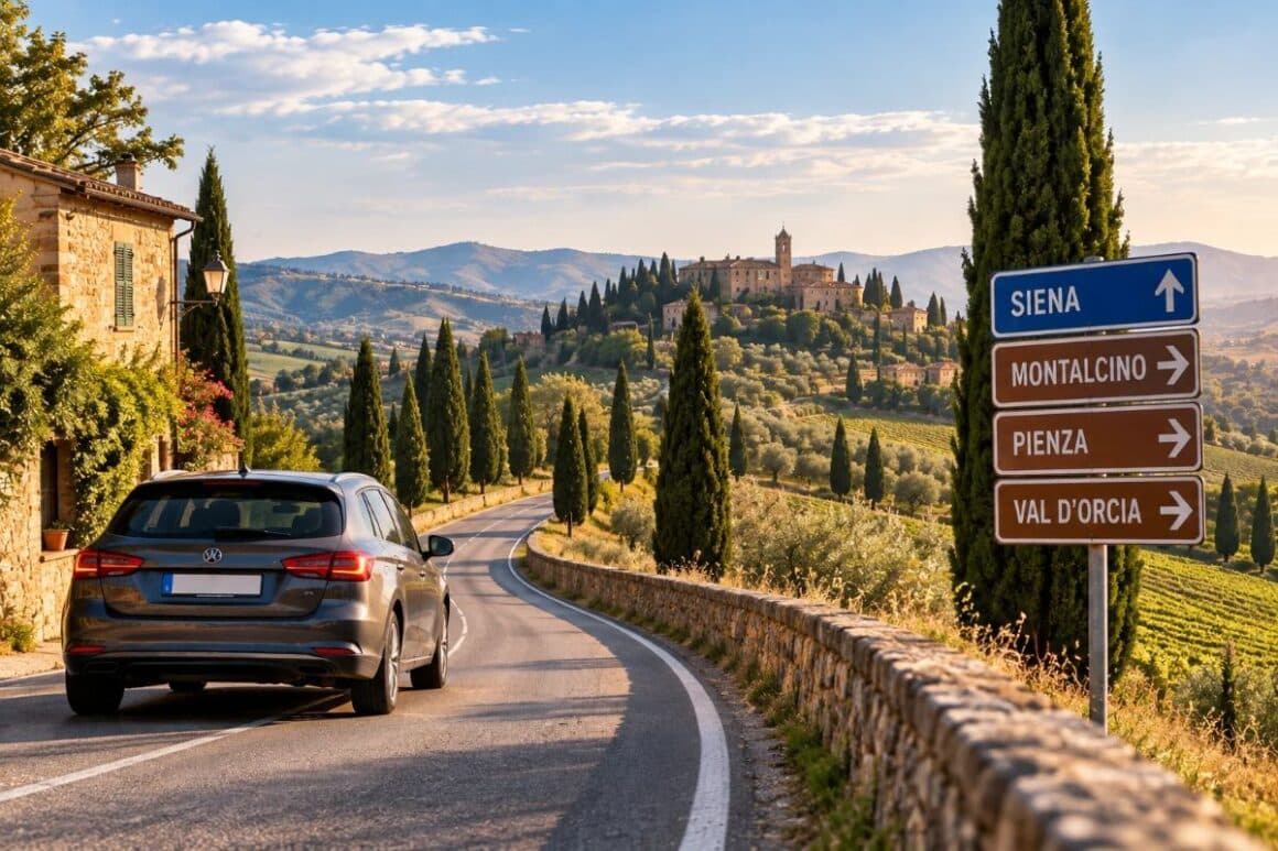Viagem de carro pela Toscana na Europa